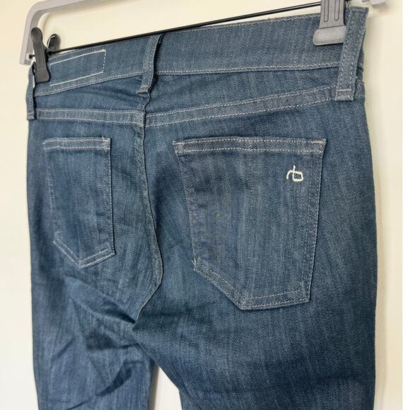 Rag & Bone Kensington Skinny Zippered Moto Jeans in Alice Blue Size 24 - Picture 4 of 7